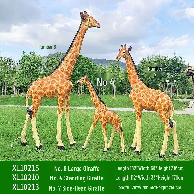 Outdoor Fiberglass Giraffe Sculptures