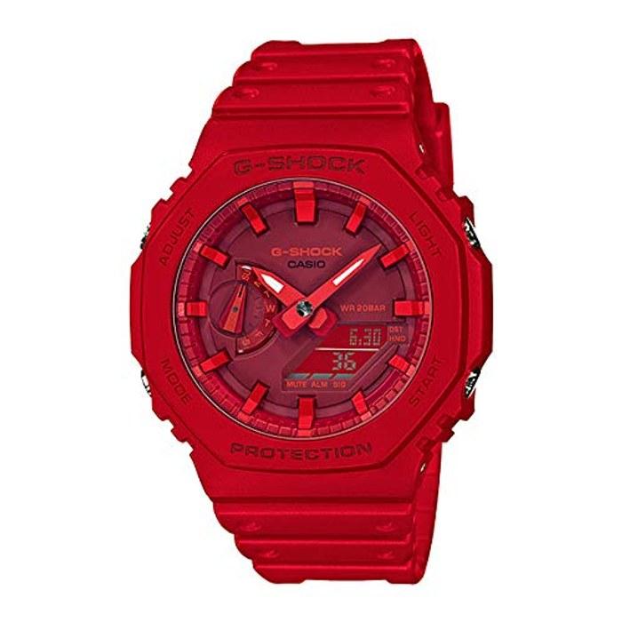 Casio G-SHOCK GA-2100-4A Watch, Men's/Kids, Red