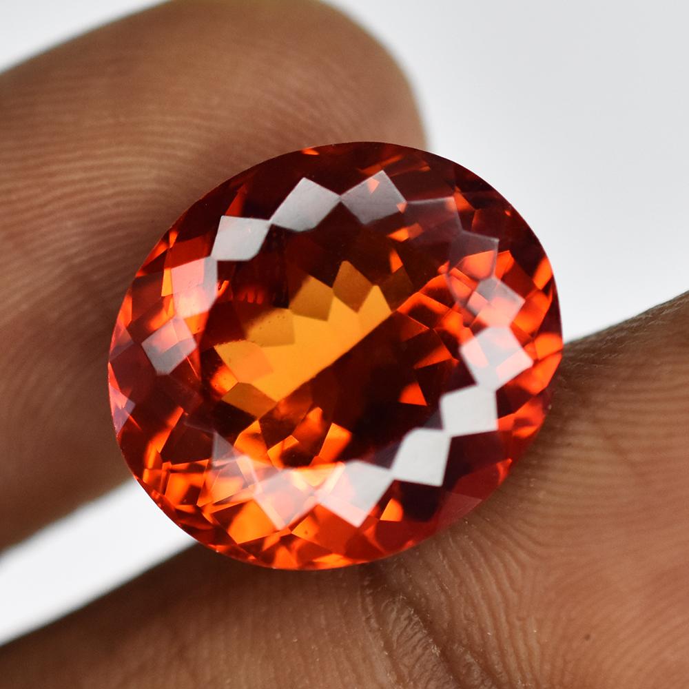 Natural 18 Ct Orange Sapphire Oval Cut Flawless Loose Gemstone On Sale