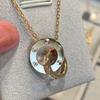 High Version V Gold LOVE Classic Small Cake Gypsy Double Ring Necklace Women's Thick Plated 18K Rose Gold Light Luxury