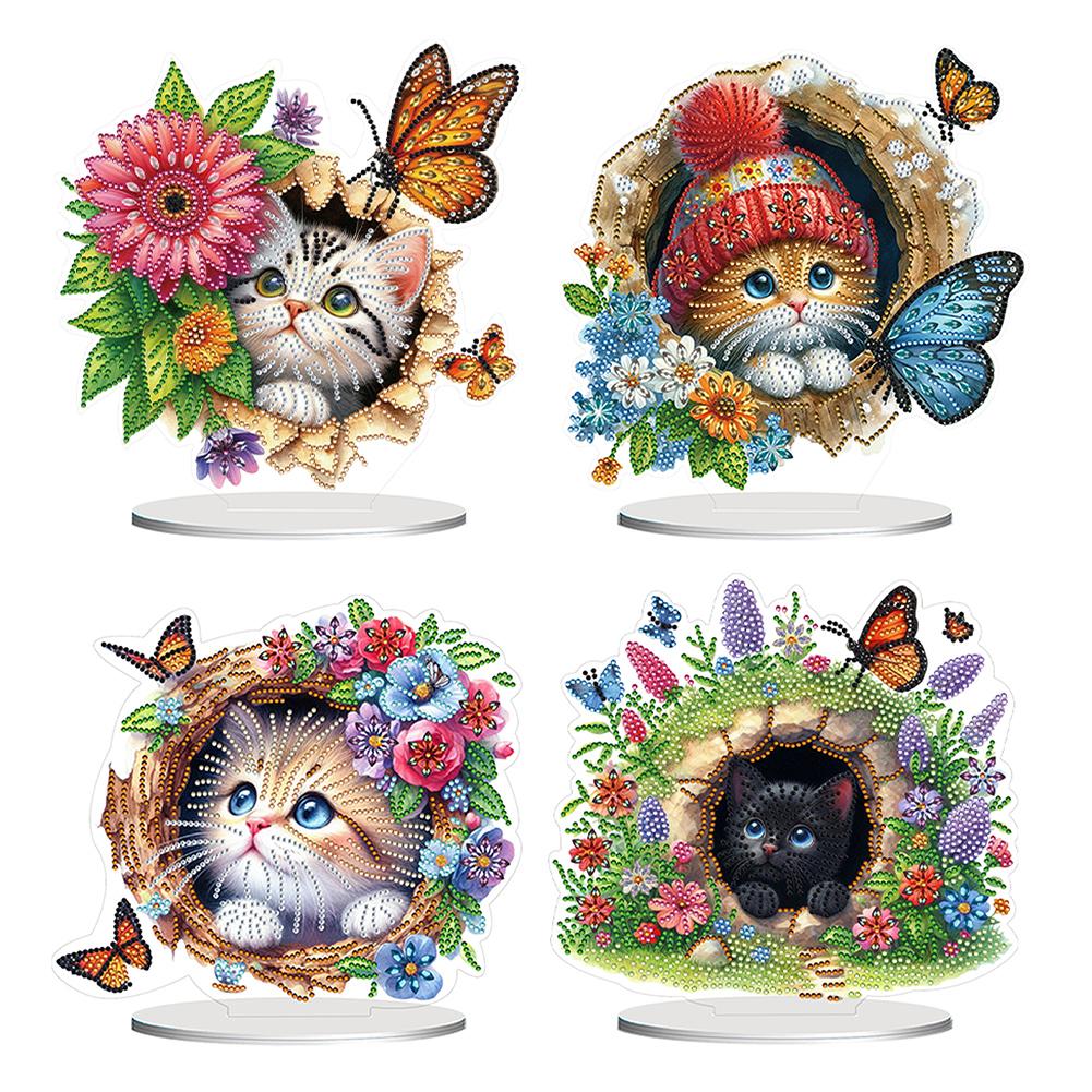 2D/Flat DIY Diamond Painting Desktop Ornaments Kit Double-Sided 5D DIY Diamond Art Tabletop Decorations Bedroom Table Decoration