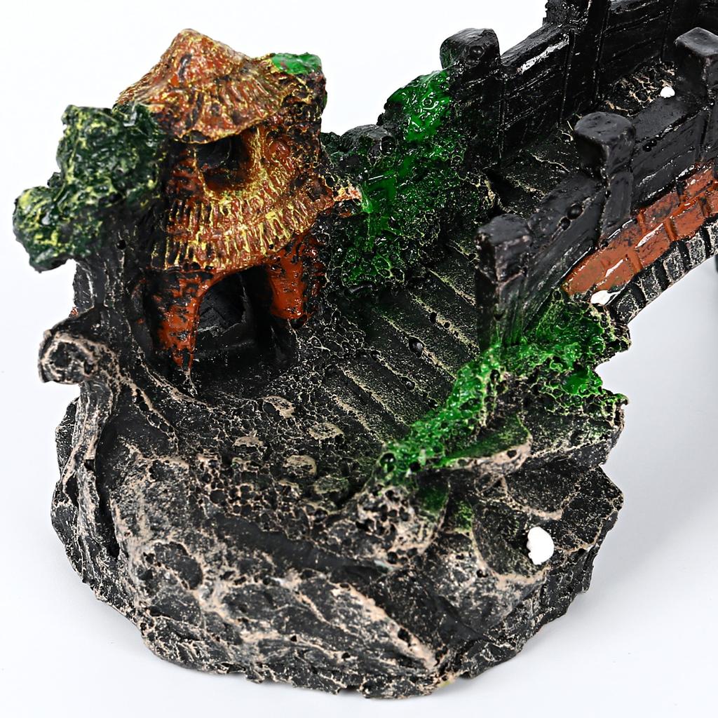 Aquariumdeko Kleine Bogenbrücke 14x5x6cm Falsche Felsbrücke Aquariumdekorationen Wassergras Landschaftshintergrund 1-2 Stück