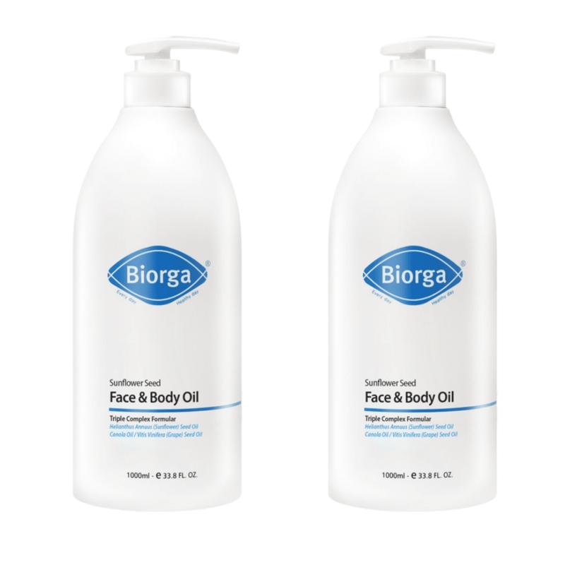 Bioga Sunflower Seed Body Oil 1000ml 2-Piece Set, 1L