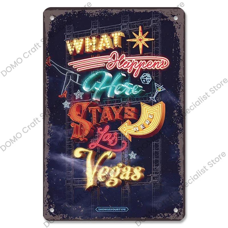 Vítejte v Las Vegas Plaque Plechové cedule Vintage Nevada Casino Kovový plakát Nástěnná dekorace pro Bar Club Man Cave