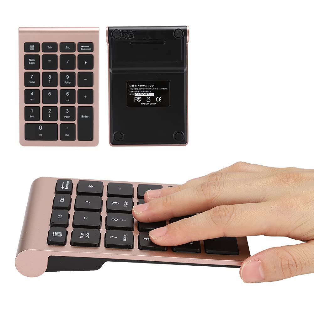 RF304 22-Key Numeric Keypad, USB 2.4G Wireless Mini Keyboard with Receiver, Scissor-Foot Keycap Design, Fast Rebound Speed, Low Latency, Ergonomic