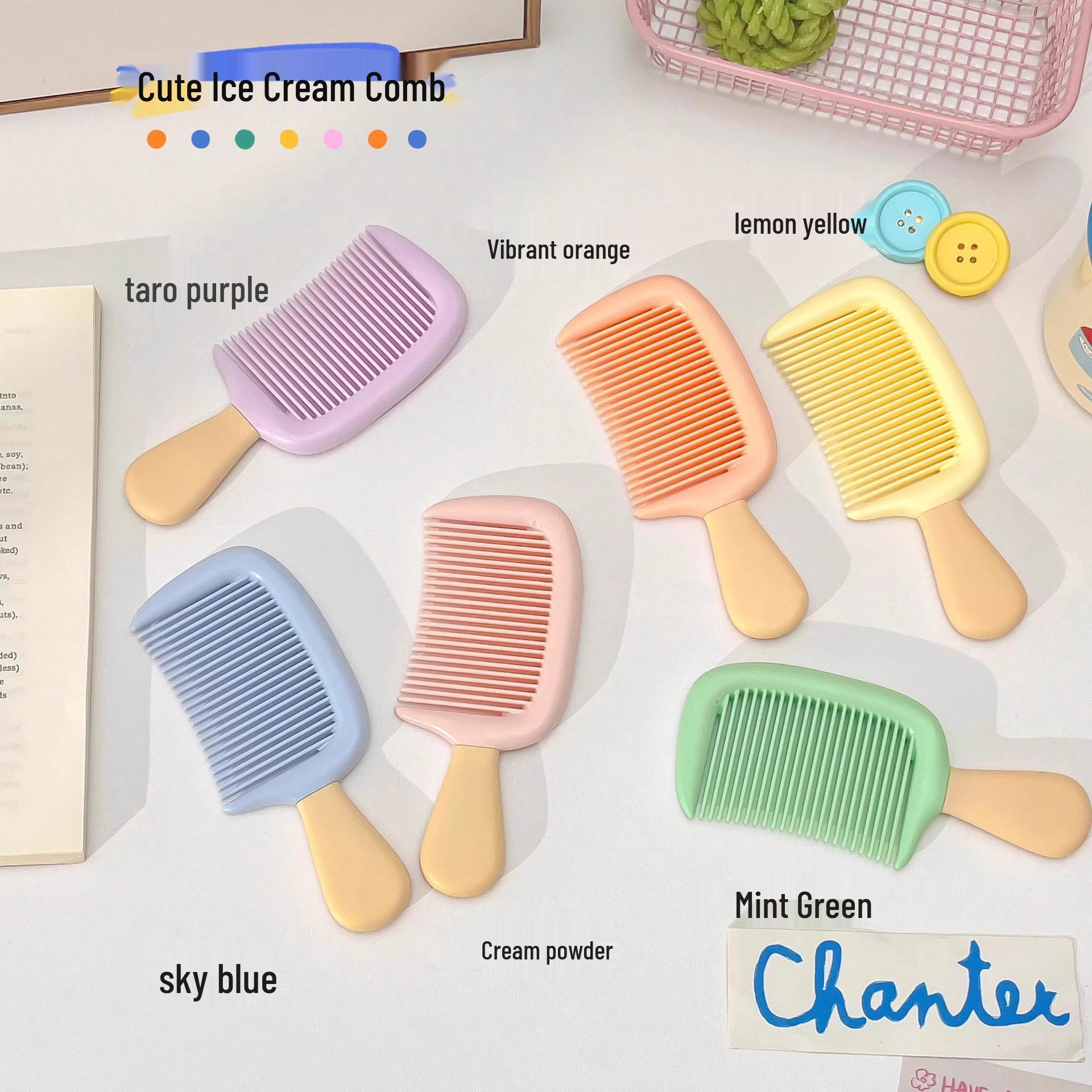 

High-Value Mini Medium-Tooth Cute Children s Portable Pocket Comb Orange Mini Comb - 1 Piece