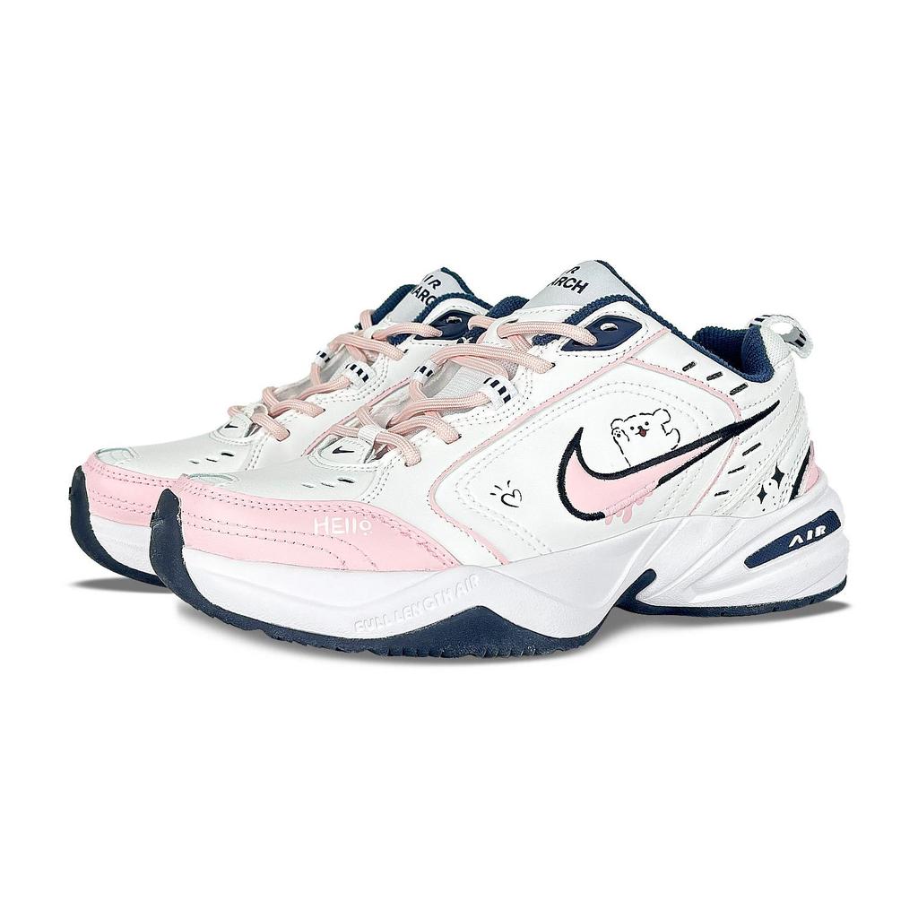 Nike Air Monarch 4 Slip Resistant Slip Resistant Low Top Chunky Sneakers Unisex Pink White 415445-102(Team627-)