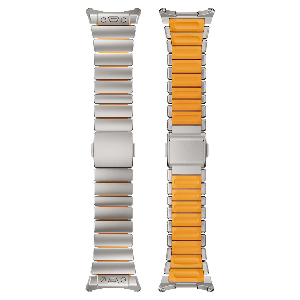 Win-Win Metal Titanium Silicone Magnetic Clasp Sweatproof Breathable Watch Bands Compatible with Galaxy Watch Ultra 47mm