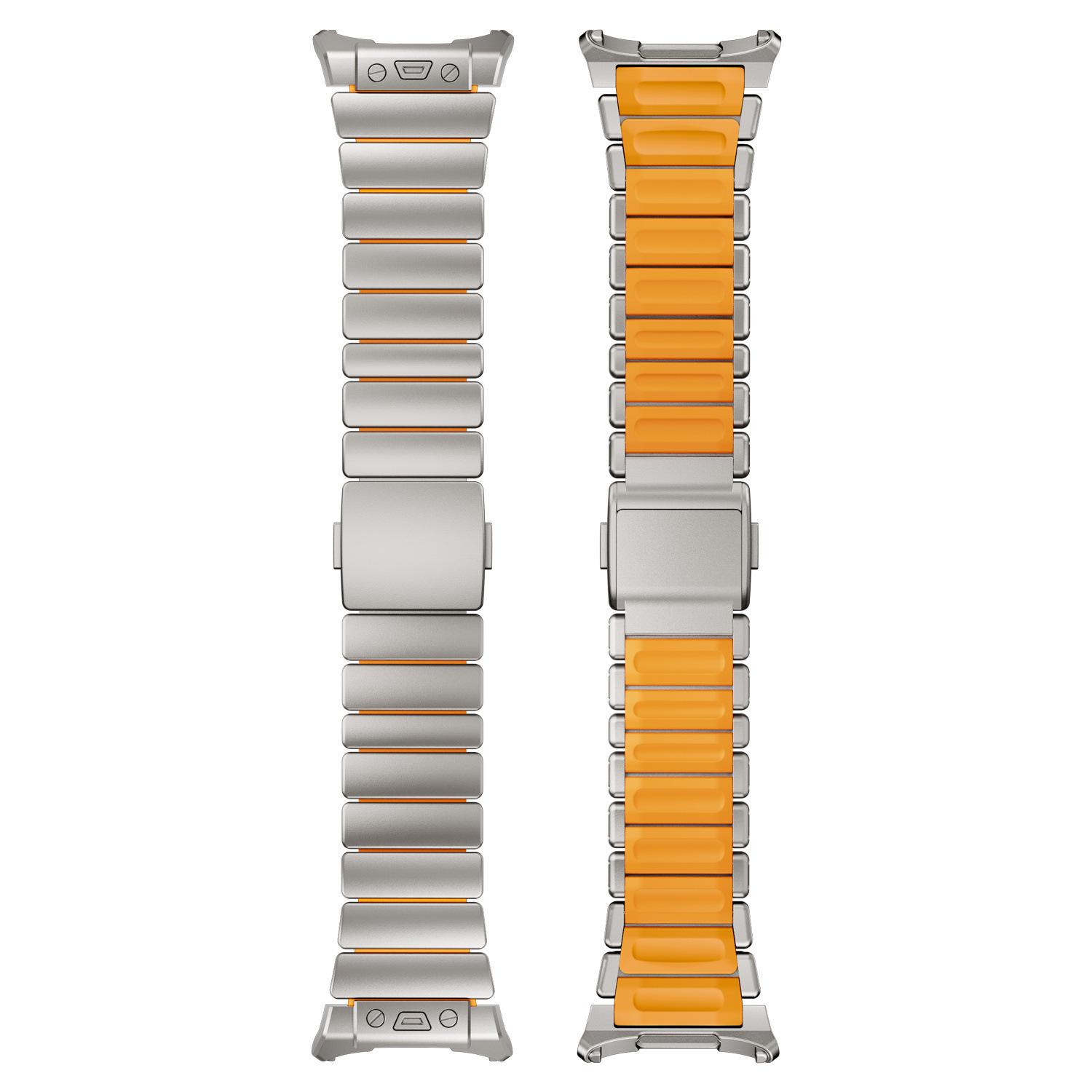 

Luxury Titanium Band for Samsung Watch Ultra 2025 2024 47MM Width Metal Strap for Galaxy Watch 8 40 44MM Classic 46MM Watchband Galaxy Ultra 2025/2024 оранжевый/серый