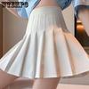 Pleated Skirt A-line High Waist Women Back Zipper Built-in Anti-light Safety Pants Slim Black Grey Hotswet Preppy Style Casual