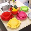 Folding Silicone Drain Basket Fruit Vegetable Washing Basket Foldable Strainer Colander Collapsible Drainer Kitchen