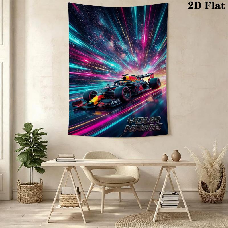 Name Custom F1 Wall Tapestry Aesthetic Wall Hanging Printed Fabric Blanket Decorative Tapestries for Bedroom Living Room Home Decor