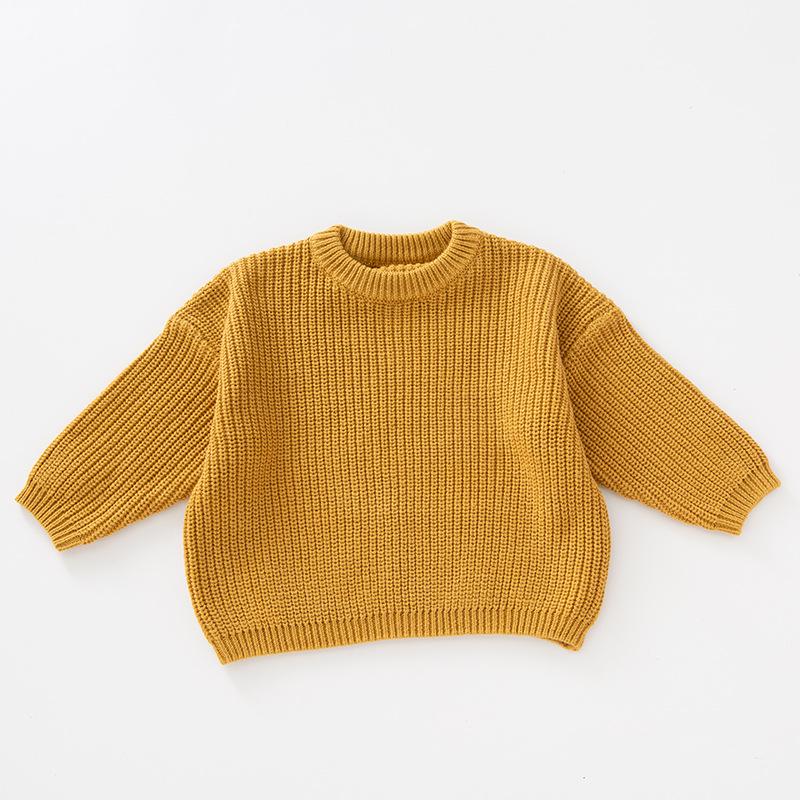 Hot Selling Girls' Solid Color Knit Pullover Sweater