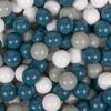 KiddyMoon Soft Ball Pit Round 90x30cm/200 Balls 7cm / 2.75in for Kids, Velvet, Forest Green:dark Turquoise/green-grey/white