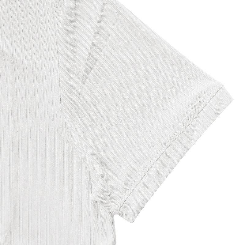 Men's Textured Ribbed Quick-Dry Short Sleeve Henley Shirt.