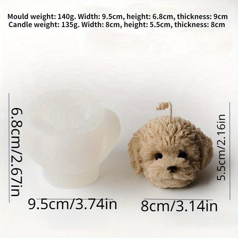 Teddy Hundekopf Silikon Kerzenform DIY Aromatherapie Form Gipsformen Handgemachte Kerze Gipsherstellung Harzhandwerk