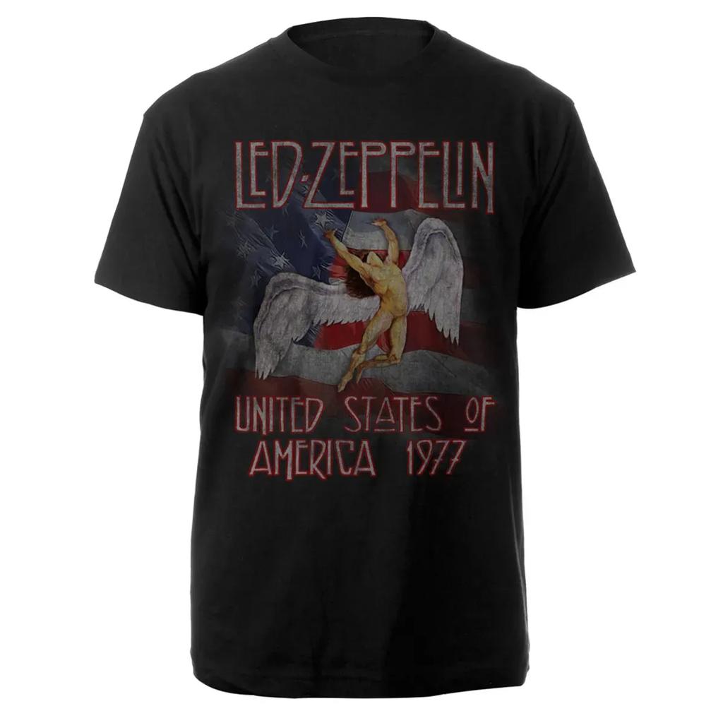 Rock Band Led Zeppelin Unisexs 100Cotton Album Graphics Tshirt New Summer Spring Women Oversized Hiphop Y2k Fashion Tshirt