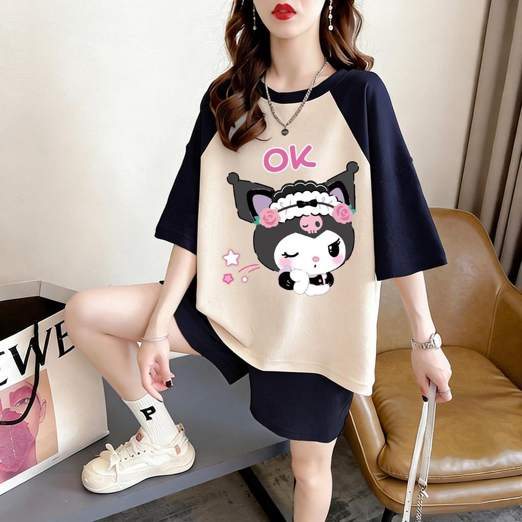 Plus Size Women's Loose Short Sleeve Cartoon T-Shirt - Korean Style Summer Top