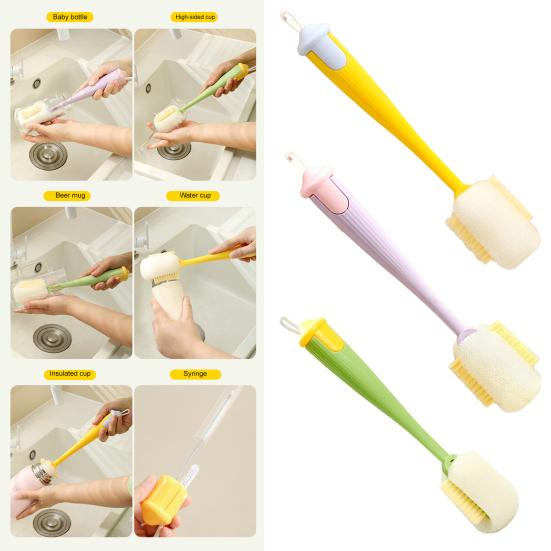 4 in 1 Cleaning Brush Long Handle Cups Straws Pacifiers Cleaning Scrubber Deep Reach Brush Kitchen Cleaning Accessory
