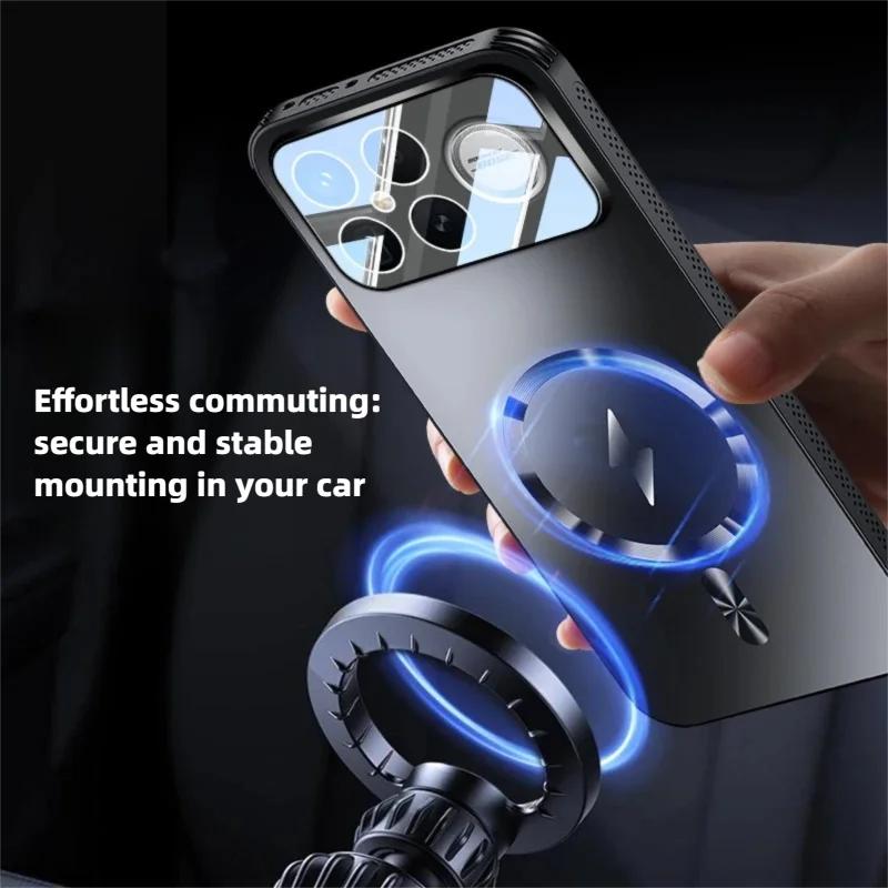 Magnetic Case for POCO F8 F7 F6 Pro F8 F7 Ultra Cover Heat Dissipation Hole Bumper Lens Film Cover for Magsafe Shell Fundas