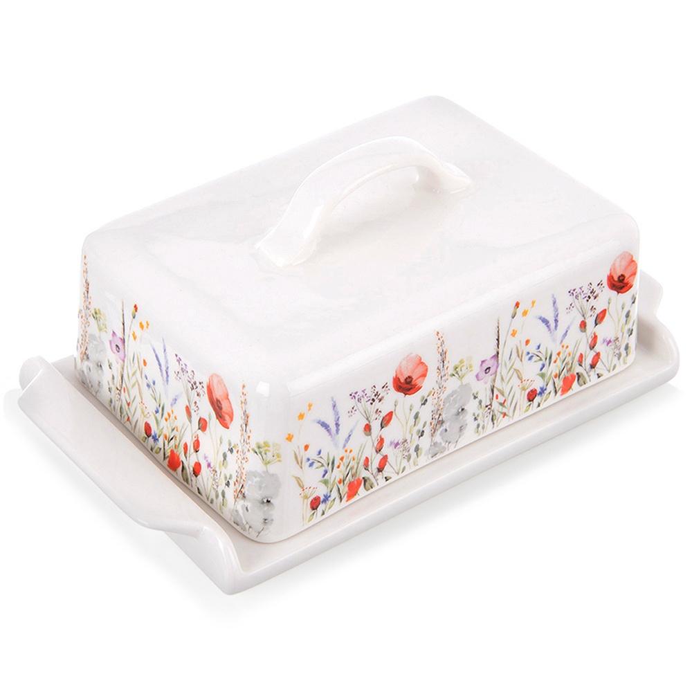 Beurrier MAKI en porcelaine blanche