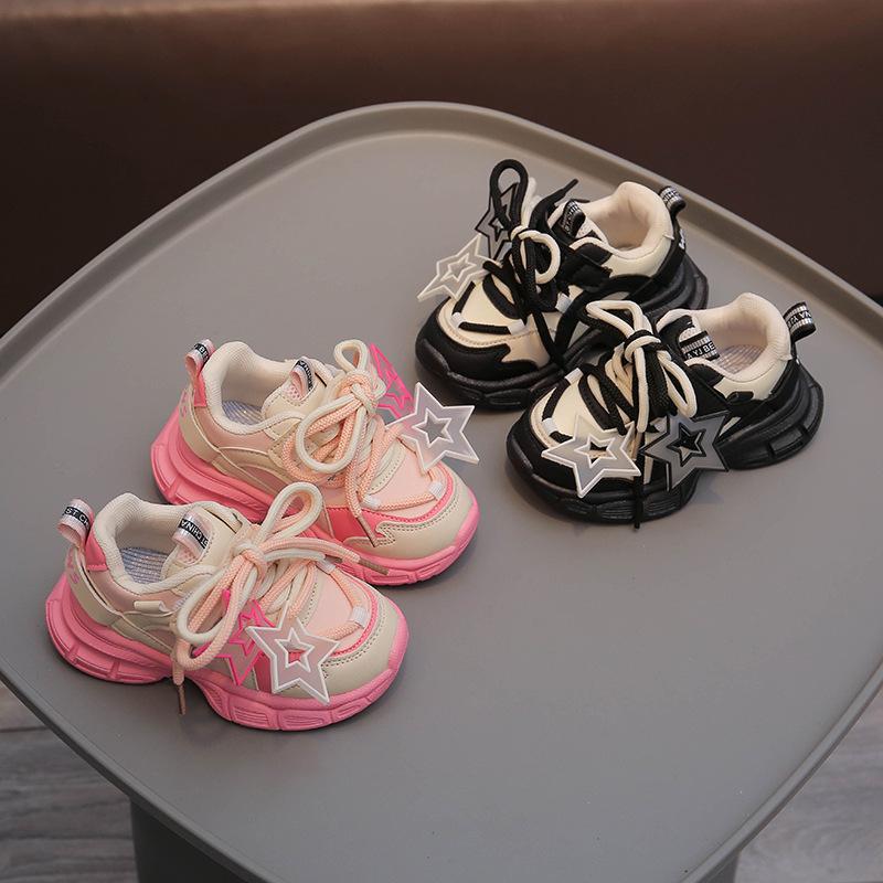 Autumn New Thick-soled Heightening Children's Sports Shoes Trendy Dad Shoes Soft-soled Kindergarten Light Casual Shoes 1-6 Years Old