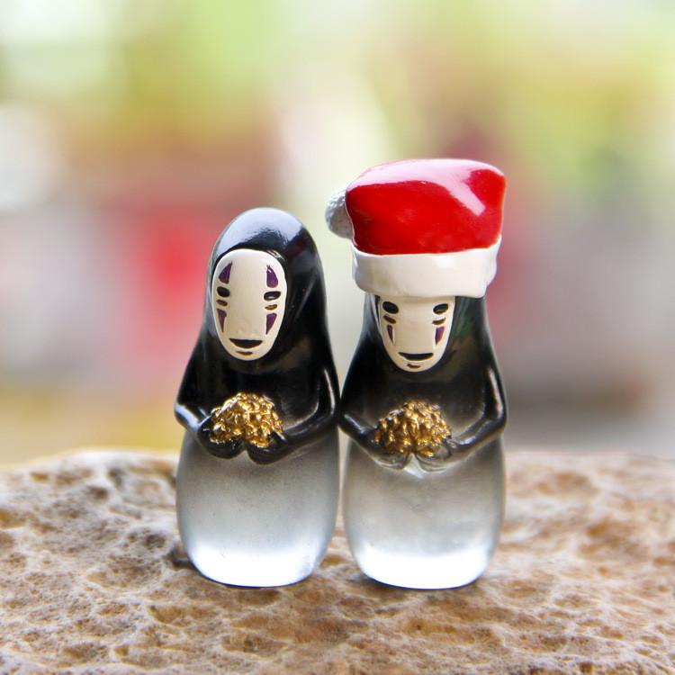 Gold Cute Cartoon No Face Man Imitation Glass Model Ornament For Decor Desktop