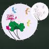 DIY Coloring Paper Umbrella with Bamboo Handle Handmade Chinese Oiled Paper Umbrella White Paper Umbrella Japanese Parasol Decoration