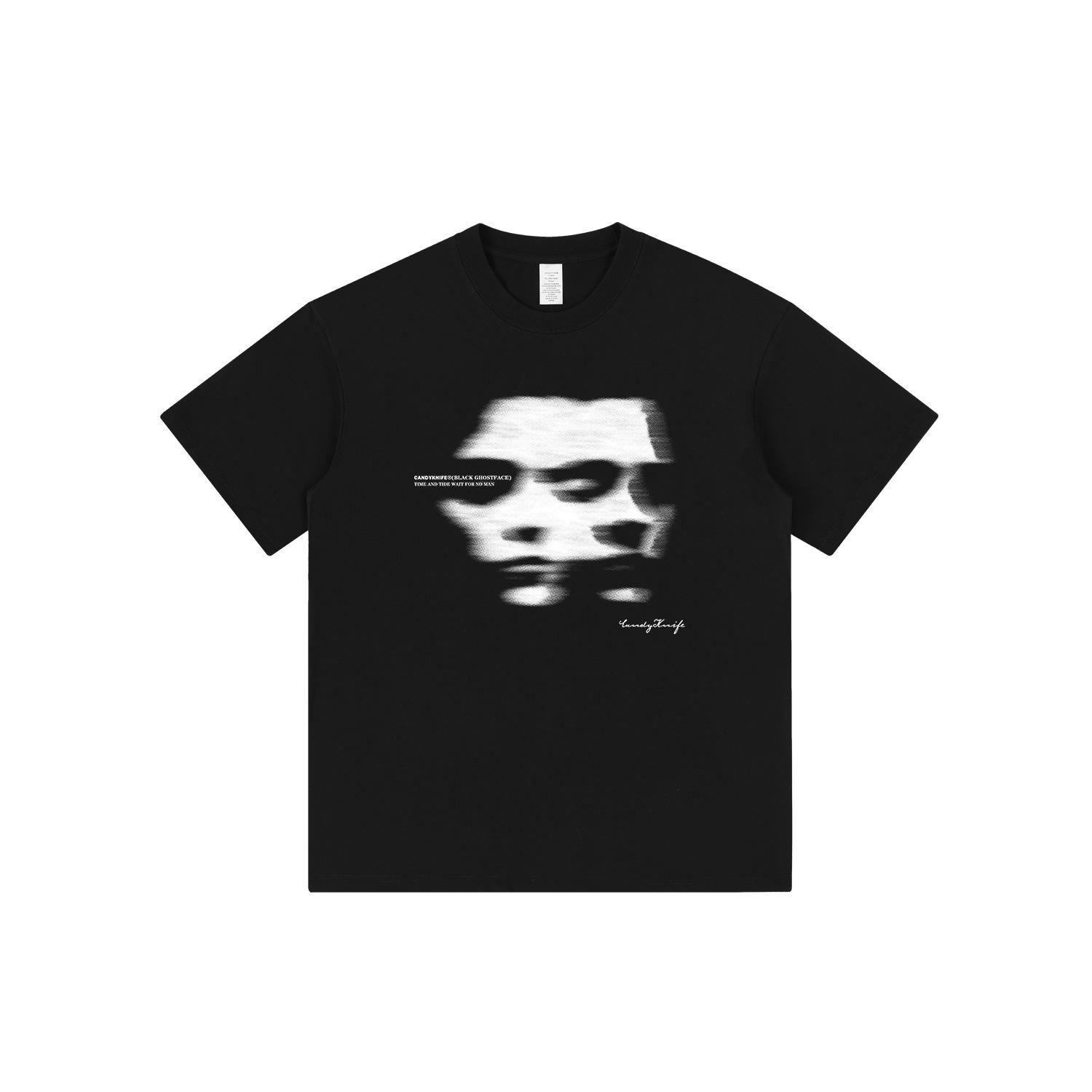 

2024 Premium Dark Style Oversized American Trend Short Sleeve T-Shirt Medium чорний