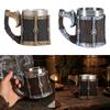 Barrel Cup Made of Resin And Stainless Steel with Ergonomic Handle for Gift Home Decor, Camping,