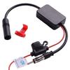 Universal 12V AM FM Signal Amp Amplifier Booster Car Antenna Radio with Noise Filters Ring for Marine Car Boat Truck RV