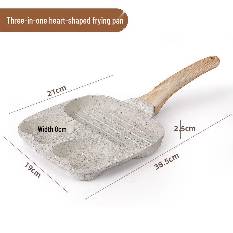 Maifan Stone Non-Stick Four-Hole Mini Steak & Egg Pan for Induction Cookers
