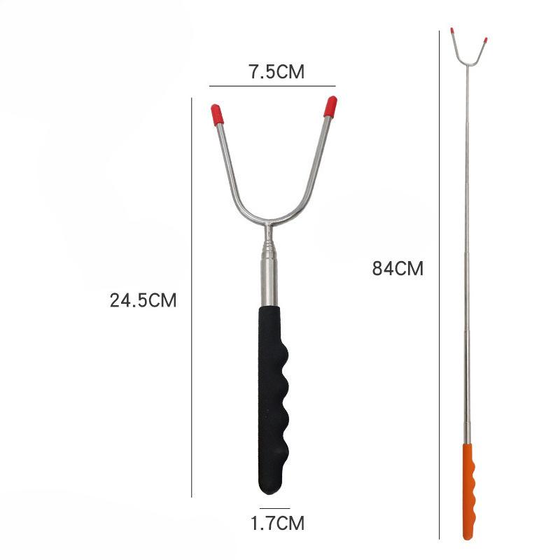 Adjustable Stainless Steel BBQ Skewers With Colored Handles For Chicken Leg Kebabs Outdoor Camping Cooking Tools