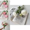 Elegant Paeonia Lactiflora Pall Fake Flower Bouquet With Flocked Silk Material For Wedding Home Decor