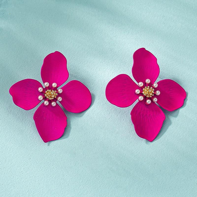 Pinkdudu Frosted Vintage Flower Stud Earrings Sweet Temperament Fashion Earrings Jewelry Accessories For Women PD1754