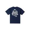 Vans X Asia Artist Collection Letter Print Lightweight Versatile Short Sleeve Nautical Round Neck Breathable T-Shirt Unisex Tops Deep-Blue VN000HA8LKZ