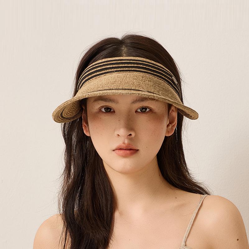 Straw Empty Top Hat Summer Outdoor Sunshade Sunscreen Hat Large Brim Sun Hat