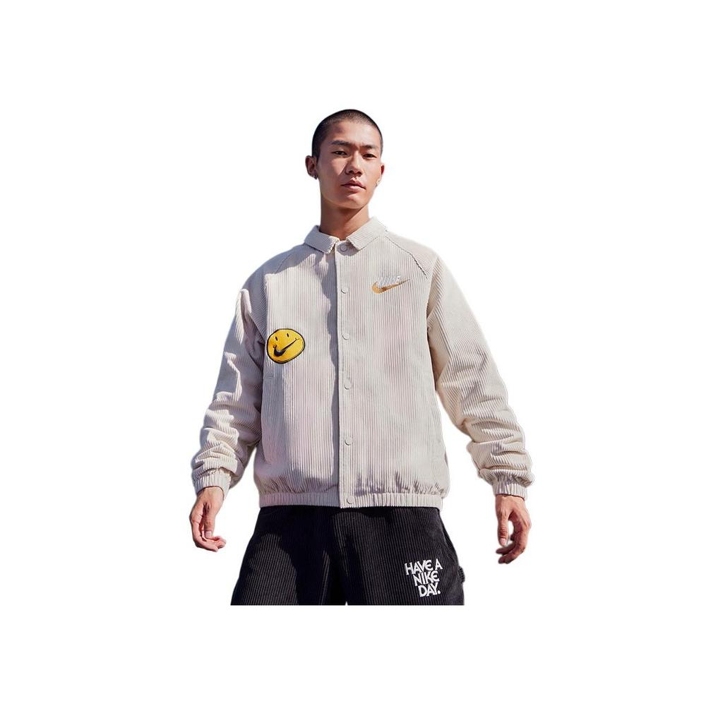 Nike Embroidered Logo Casual Long Sleeve Jacket Men Jackets Light-Redwood-Brown FZ5737-104