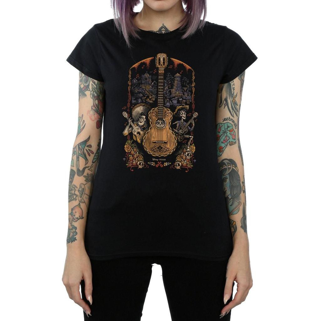 Coco Womens/Ladies Poster Guitar Cotton T-Shirt