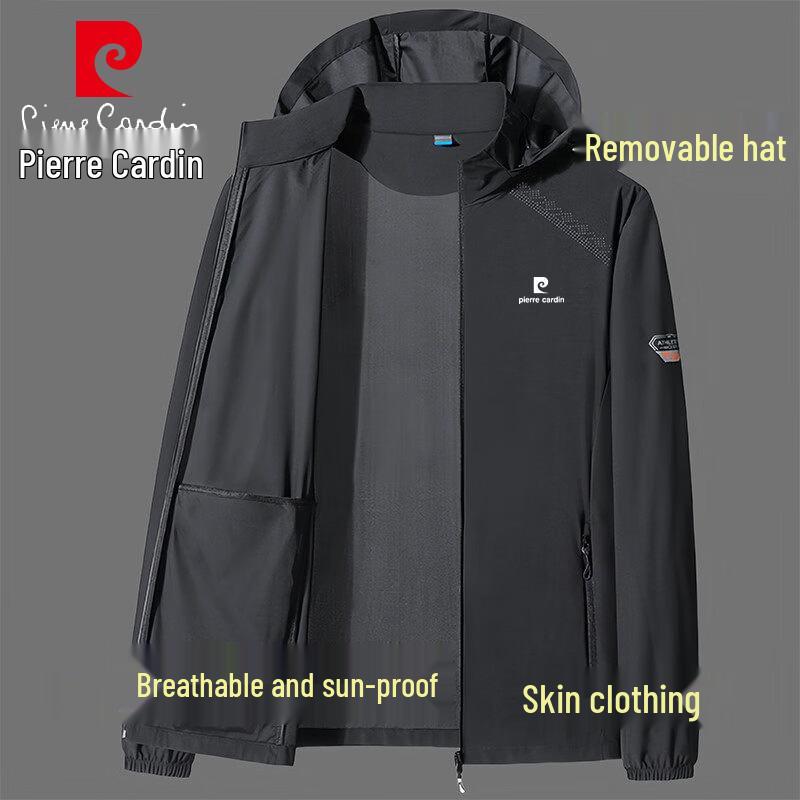 Pierre Cardin Men s Lightweight UV Protection Hooded Jacket 5XL