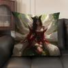 Nine-Tailed Fox Girl Cushion Cover Natural Linen Organic Fabric Double-Sided Printing Sofa Home Decor Gift Pillow Case