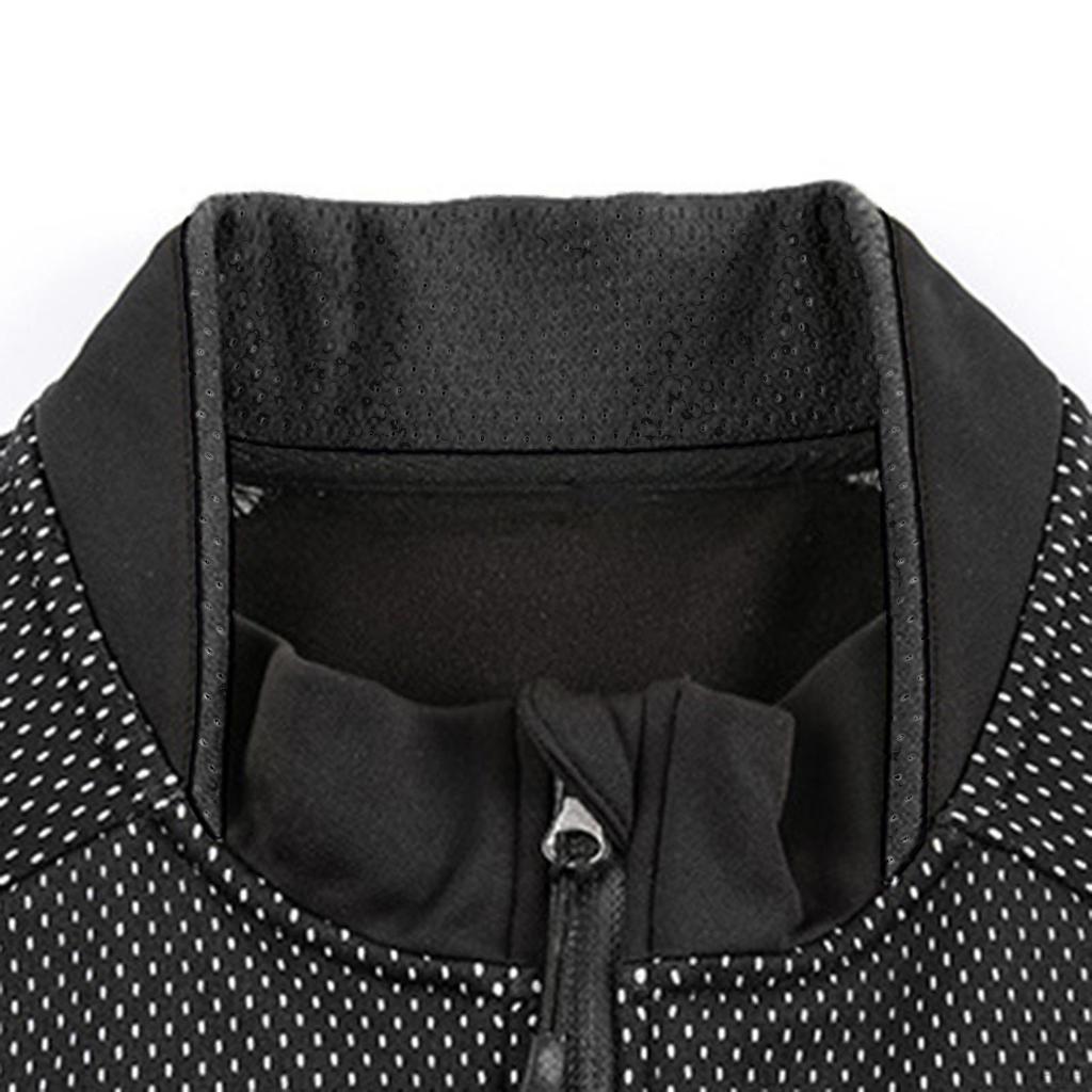 Cycling Jacket Reflective Biking Windbreaker Bike Long Sleeve Fleece Coat for Sports