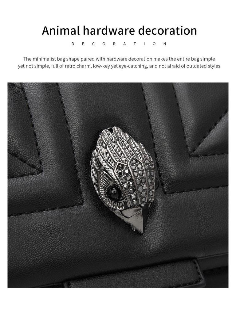 Nová dámska luxusná štvorcová crossbody taška na reťiazke s dizajnom orla od Kurt Geiger