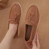 2024 Hot-selling New Fashion Solid Color Round-toe Women's Loafers Comfortable Outer Wear One-legged and Versatile Shallow Mouth