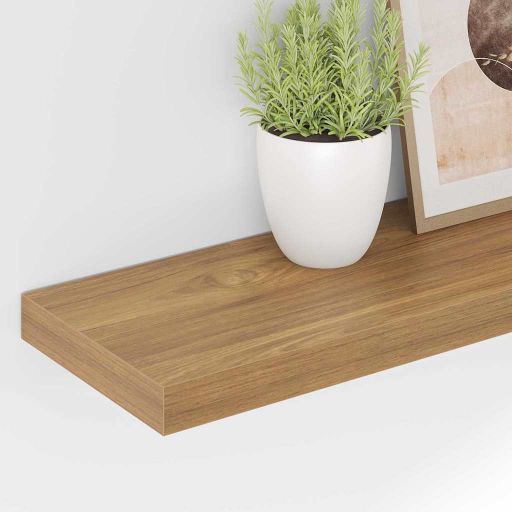 Wall Mounted Shelf Set 4 pcs Brown 90 x 23.5 x 4 cm Particleboard