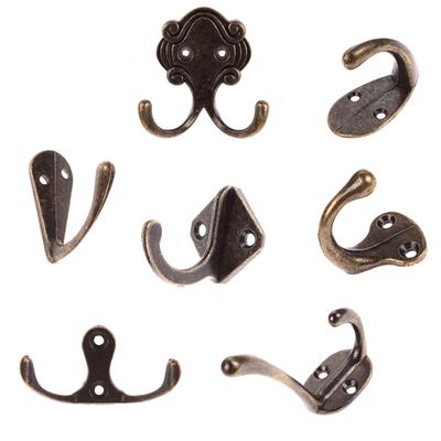 Ganchos de Casaco Vintage Liga de Zinco Ganchos de Suspensão para Roupa Casaco Bolsa Chapéu Bronze para Chave Toalha Bolsas Chapéu
