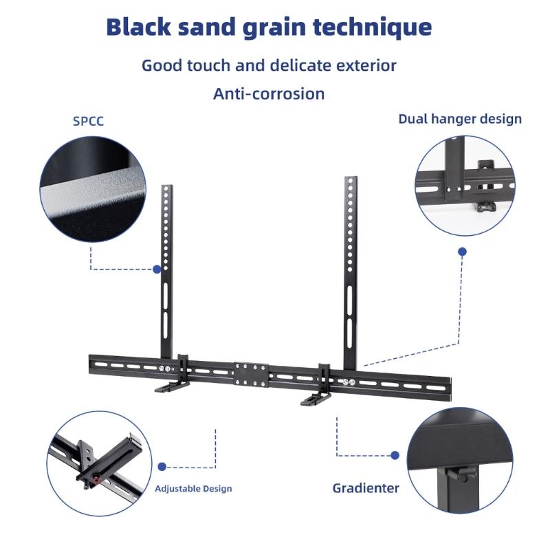 Adjustable TV Soundbar Bracket Made Of Steel for VESA 800x400mm TVs Easy Installation Mounting Bracket Heavy Duty