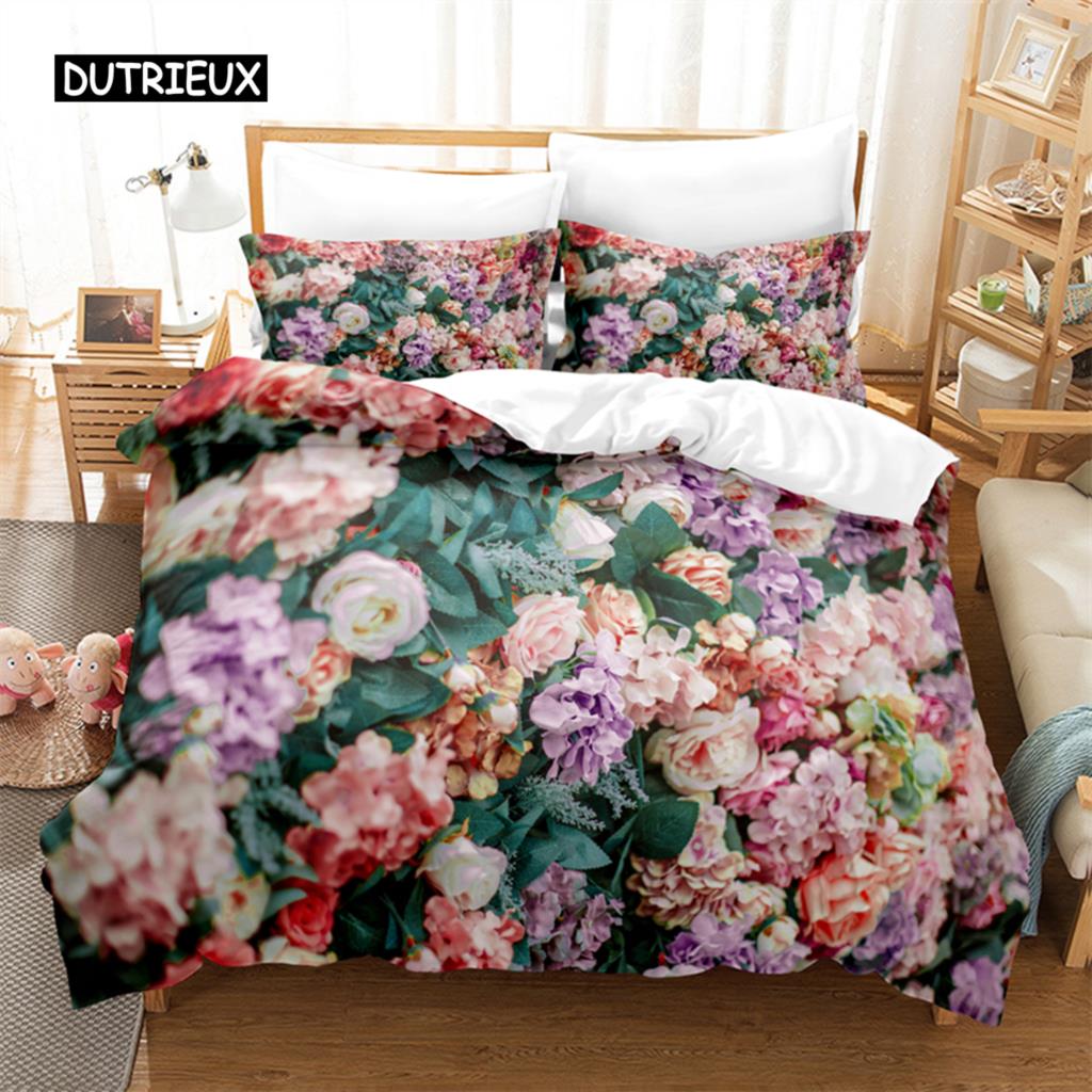 Beautiful Flowers Bedding Set Duvet Cover Set 3d Bedding Digital Printing Bed Linen Queen Size Bedding Sets Fashion Design
