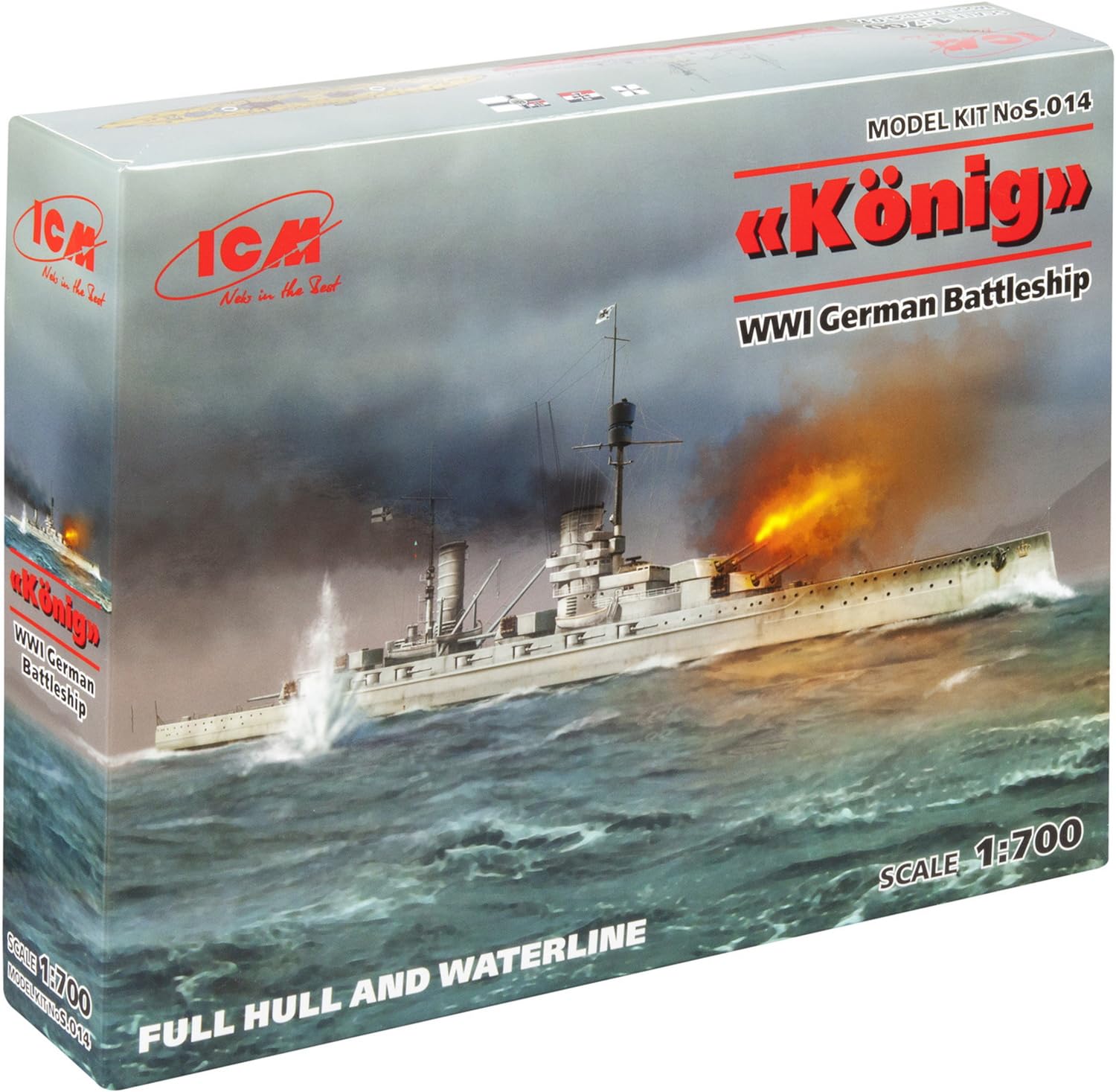 

Пластиковая модель немецкого дредноута ICM ICM Navy S014 1/700 König