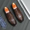 Fashion Mens Dress Shoes Men Formal Original Leather Italian Skin Shoes for Men Elegant Casual Business Luxury Social Men Lace Up Shoes